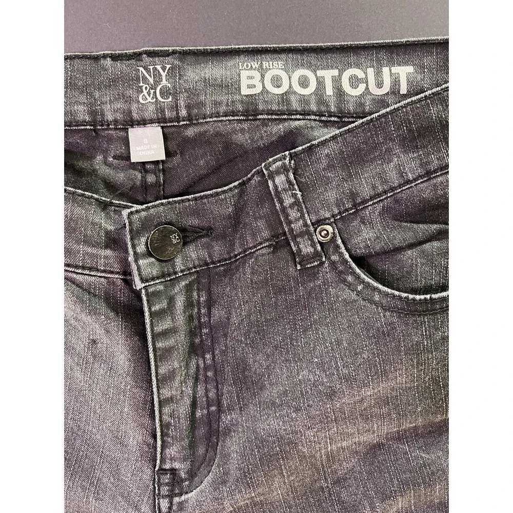 New York & Company Low Rise Bootcut Jeans Women's Size 8 Stretch Fit Y2K Black
